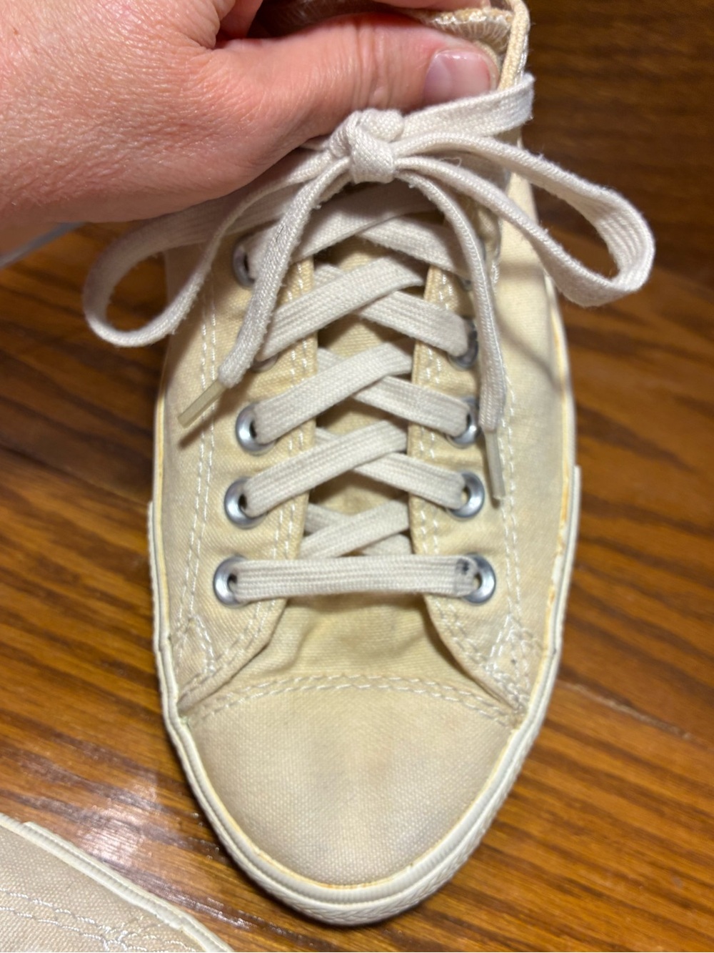 Converse All Star Low Profile Leather Insole Canvas Toe Sneakers Cream Men’s 11 - Picture 14 of 16